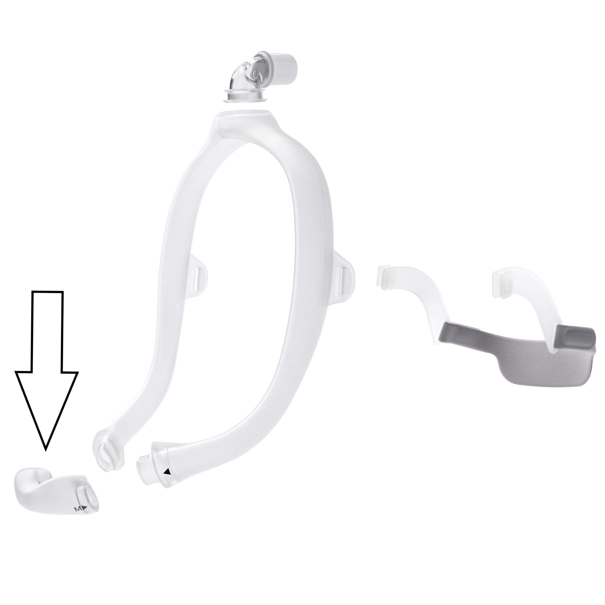 DreamWear Philips Respironics – coussin nasal moyen, détails des bords et de la finition