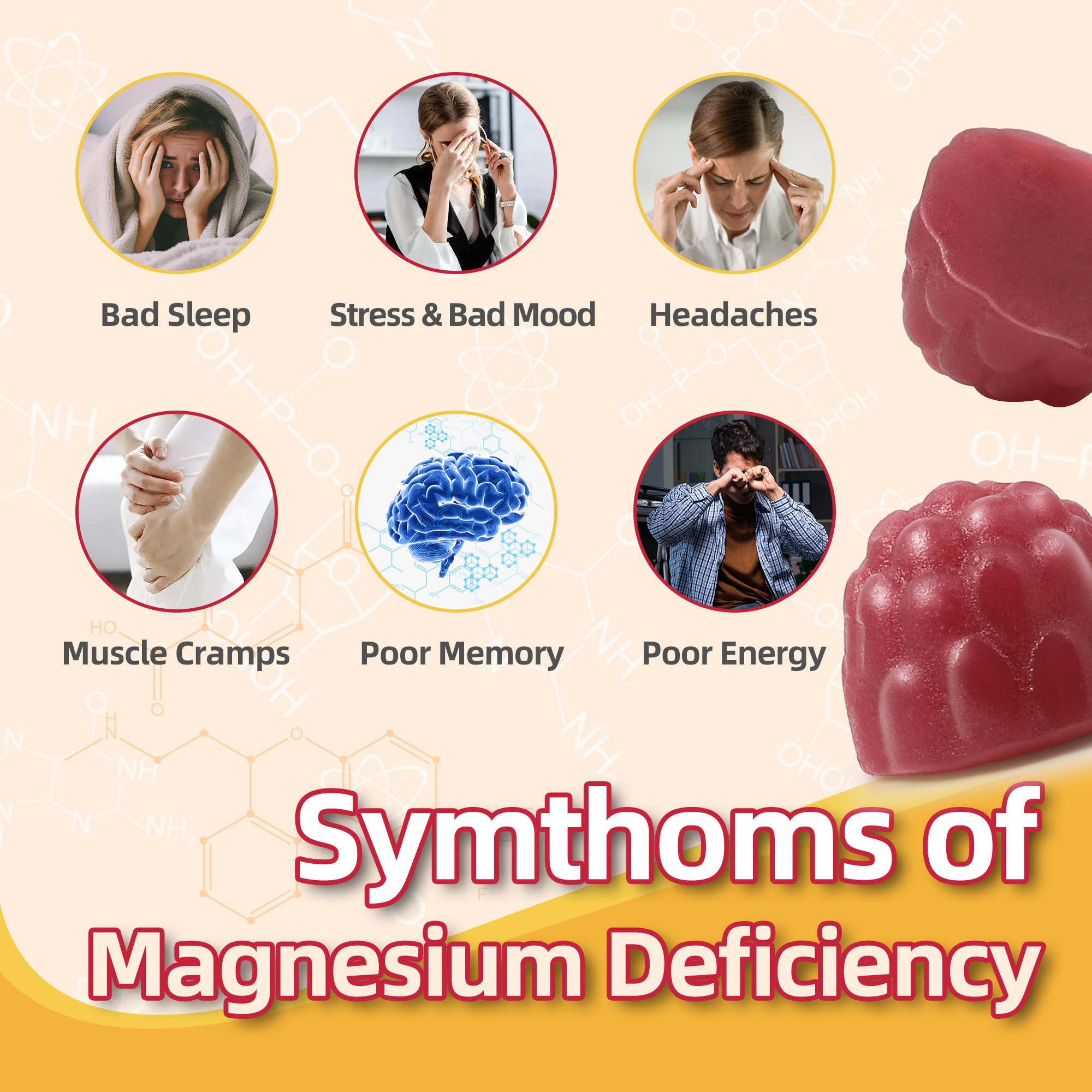 Gommes DREAVIO, ingrédients clés: magnésium, zinc et vitamine C, soutien immunitaire potentiel.