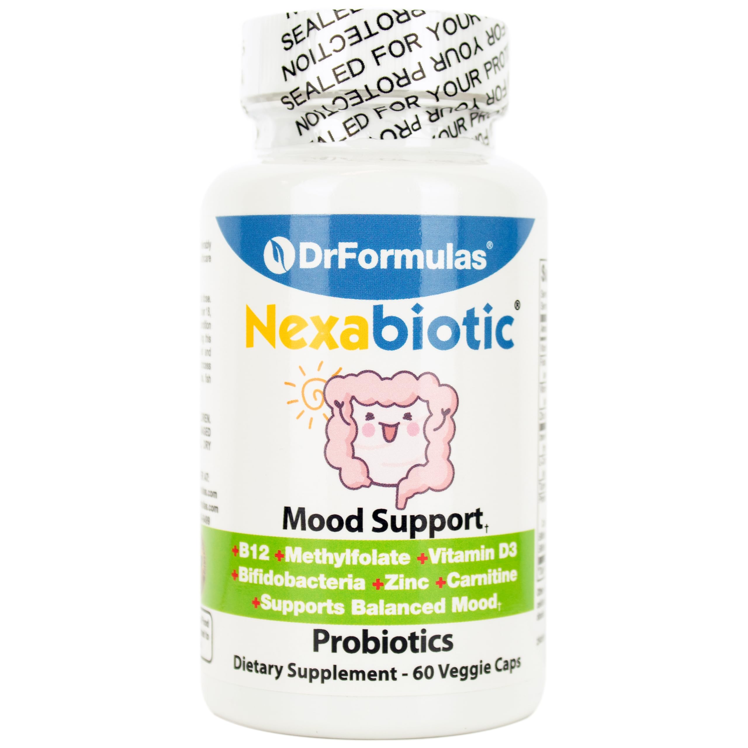 DrFormulas Mood Boost Probiotics bouteille: soutien potentiel de l humeur au quotidien