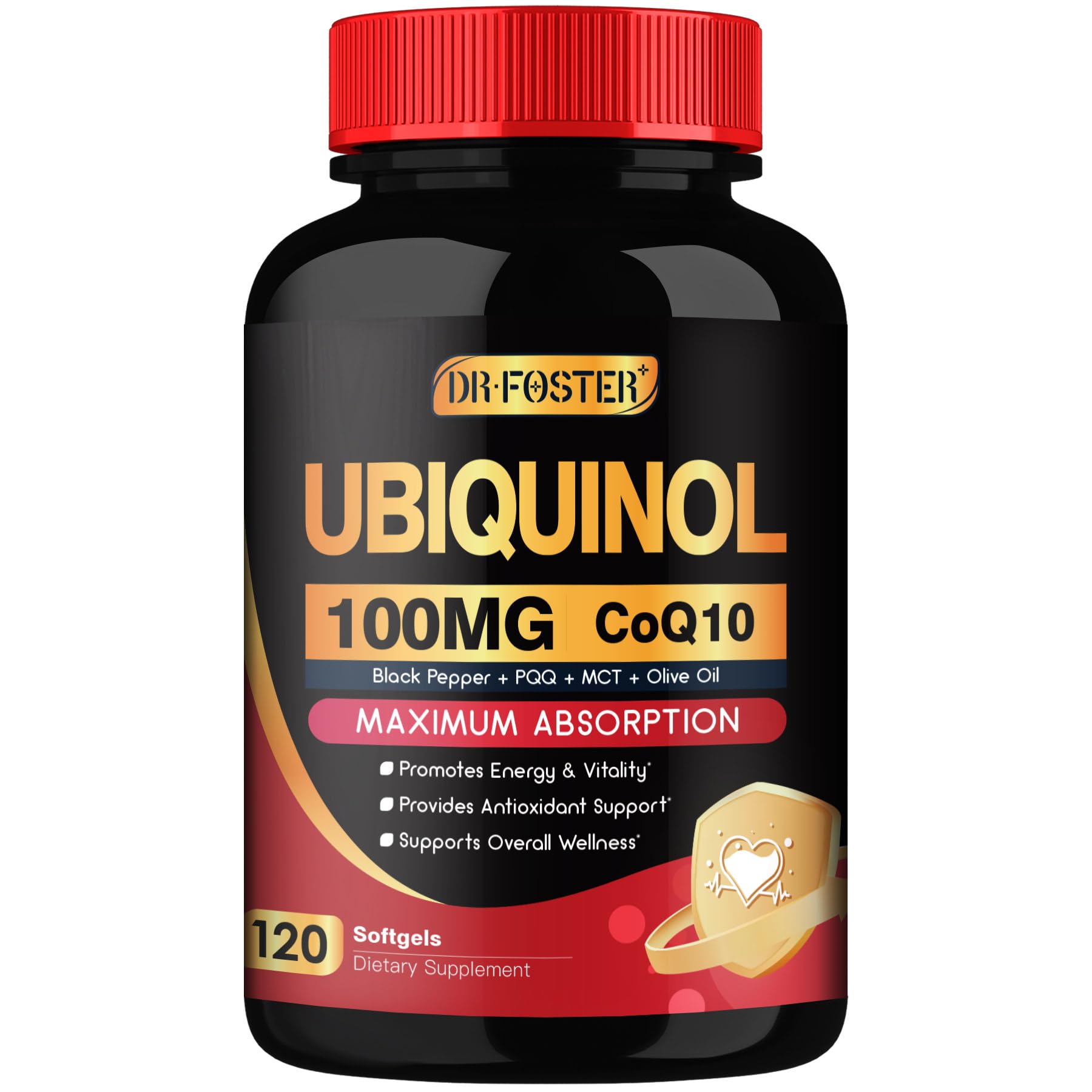 DRFOSTER CoQ10 ubiquinol en bouteille: soutien d'énergie quotidienne