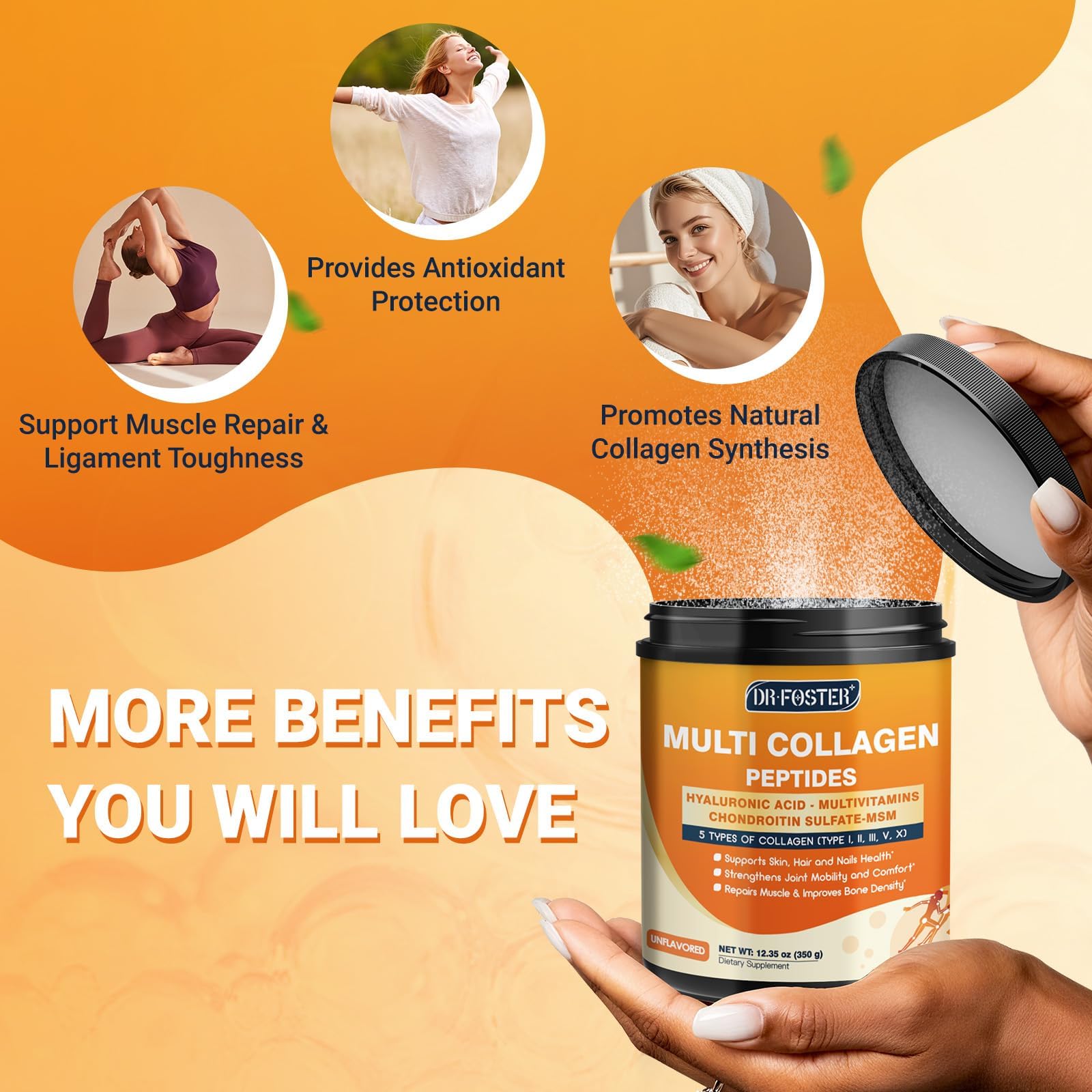 Effet potentiel sur la peau avec DRFOSTER Multi Collagen et vitamine C.