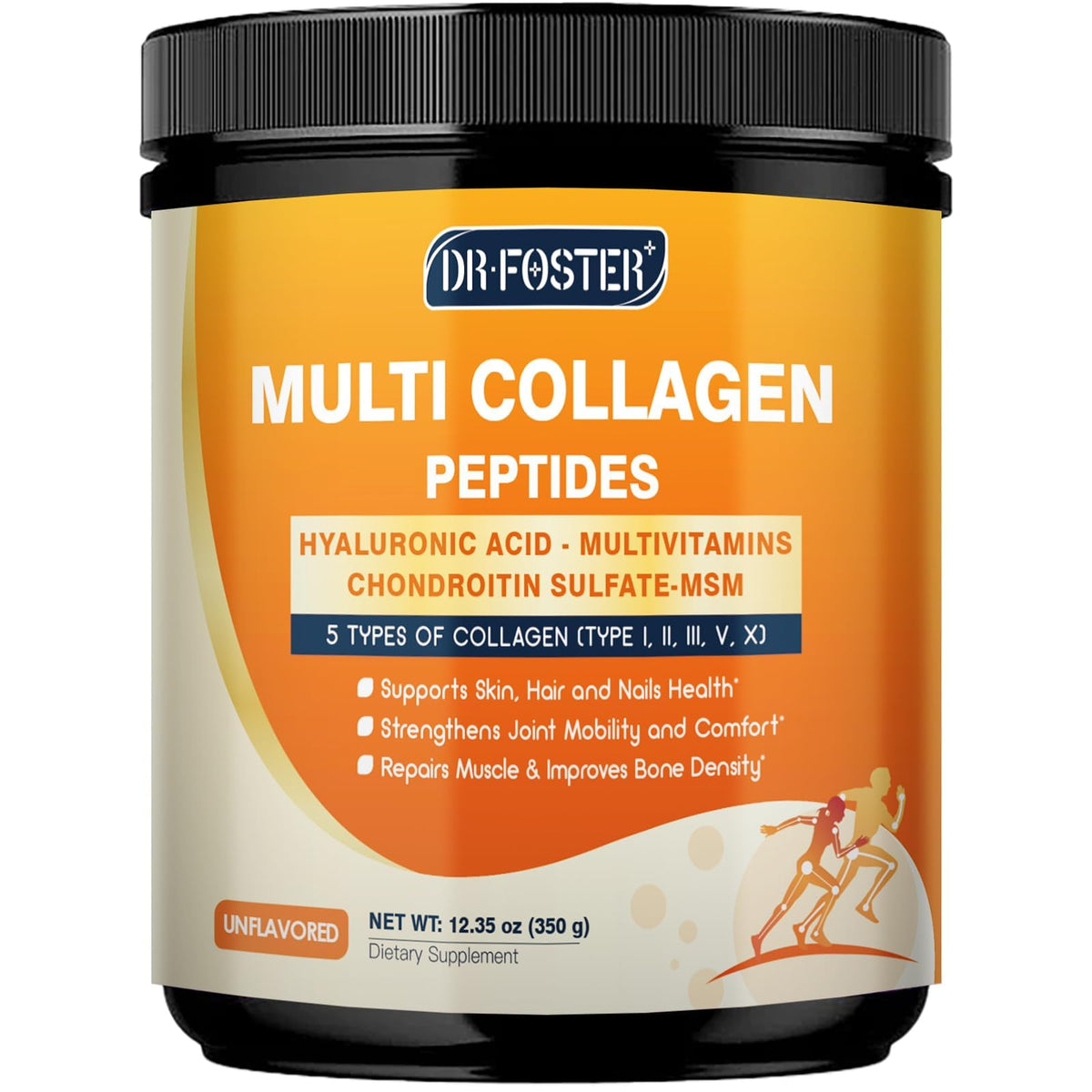 Pot DRFOSTER Multi Collagen, emballage pratique pour votre routine beauté et mobilité.