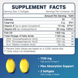 Deux gélules miniatures DRFOSTER Omega-3 en gros plan