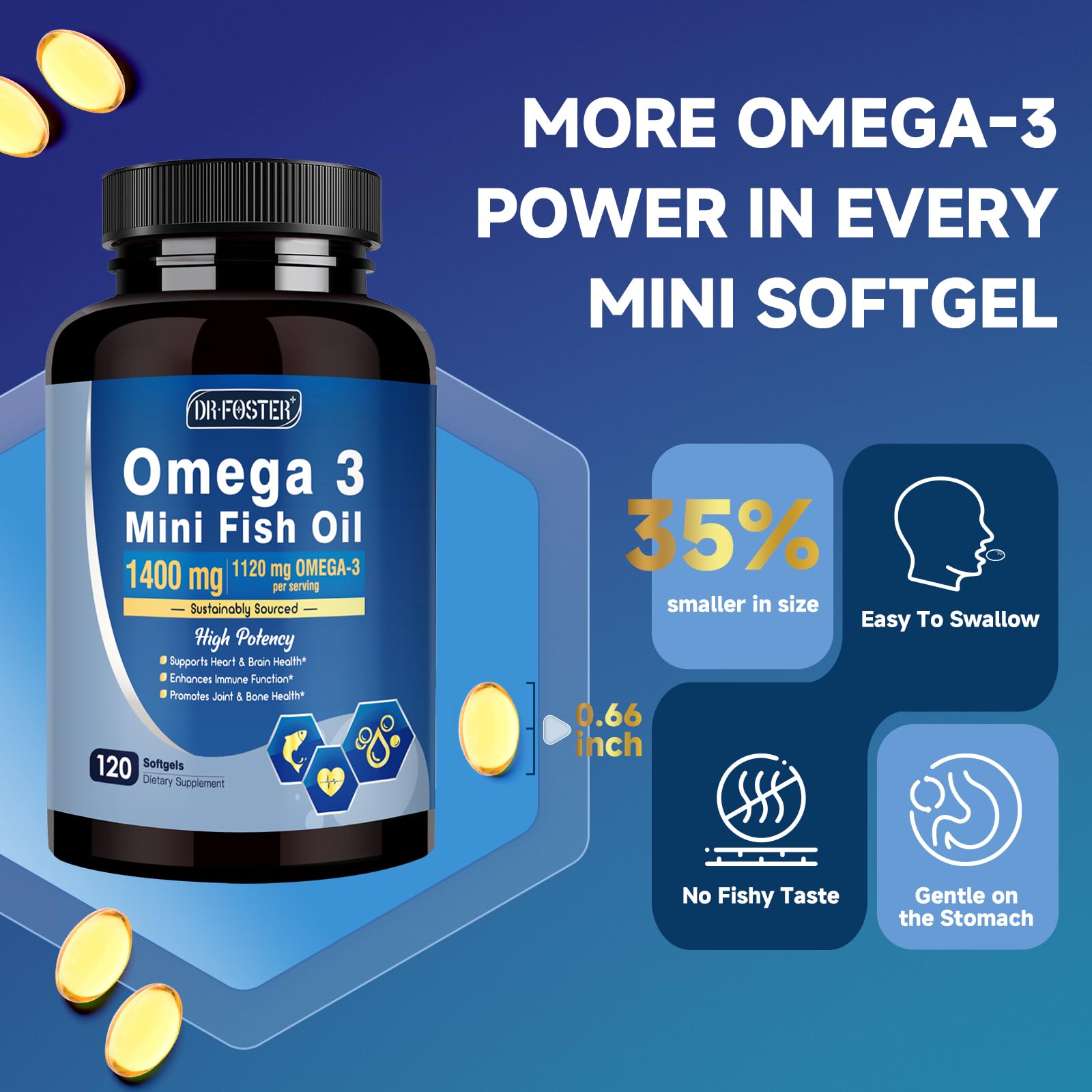 Vitamine D3 et vitamine E incluses dans DRFOSTER Omega-3 Mini