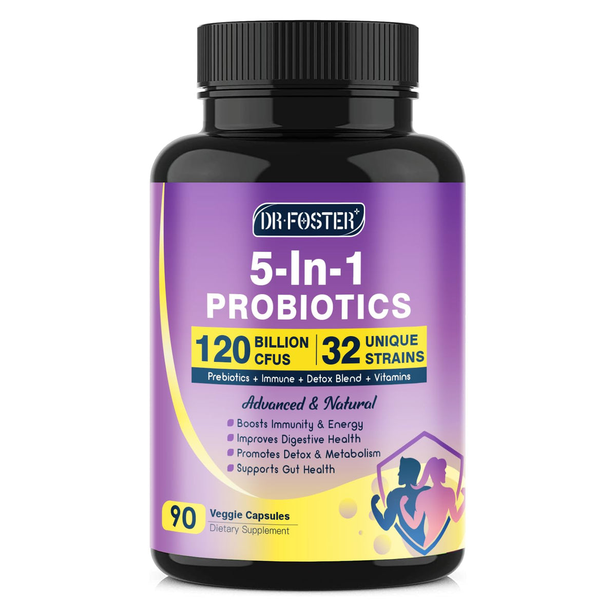 DRFOSTER Probiotiques pour la digestion, bouteille pratique et facile à transporter.