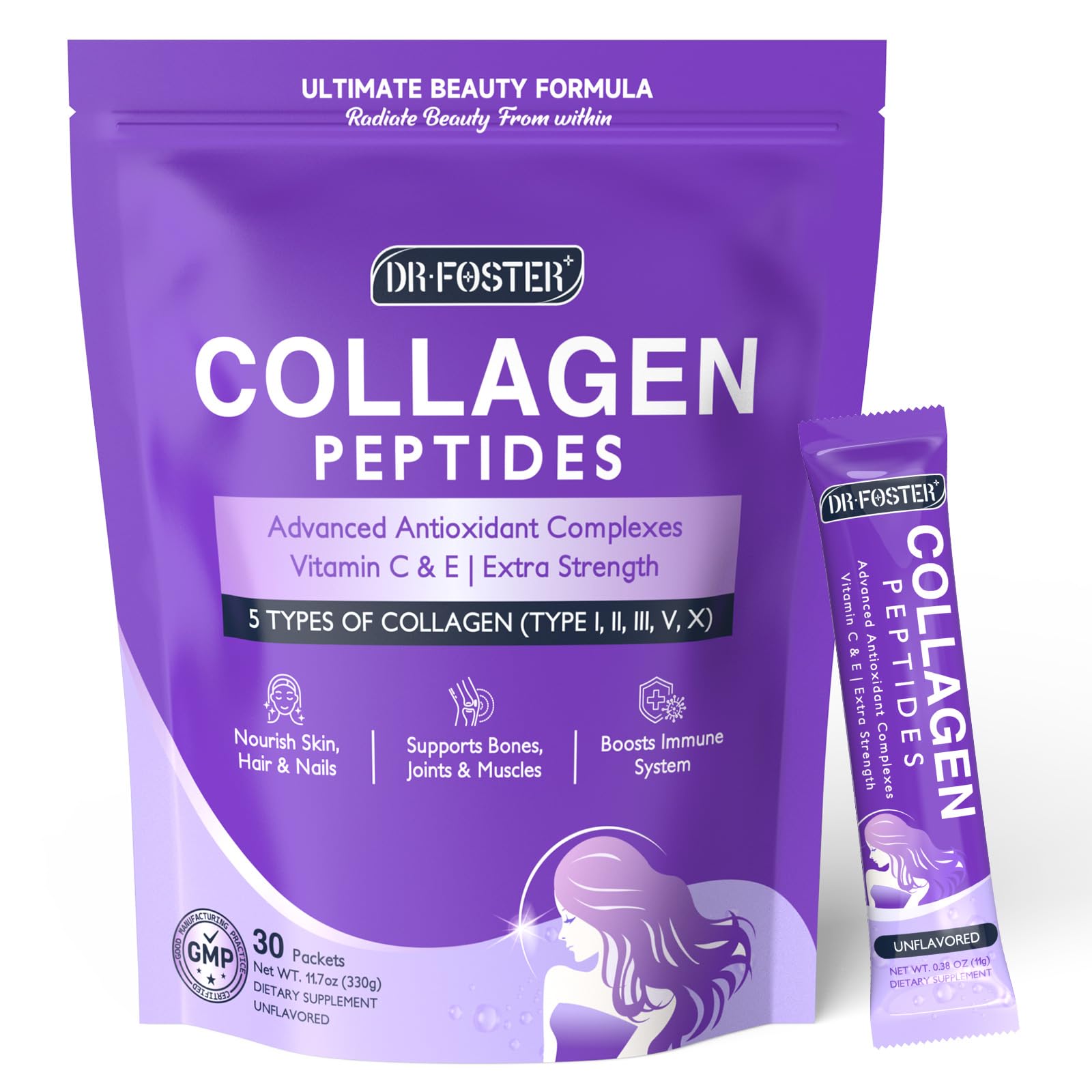 DRFOSTER sachets-collagen multi-types, pratique en déplacement