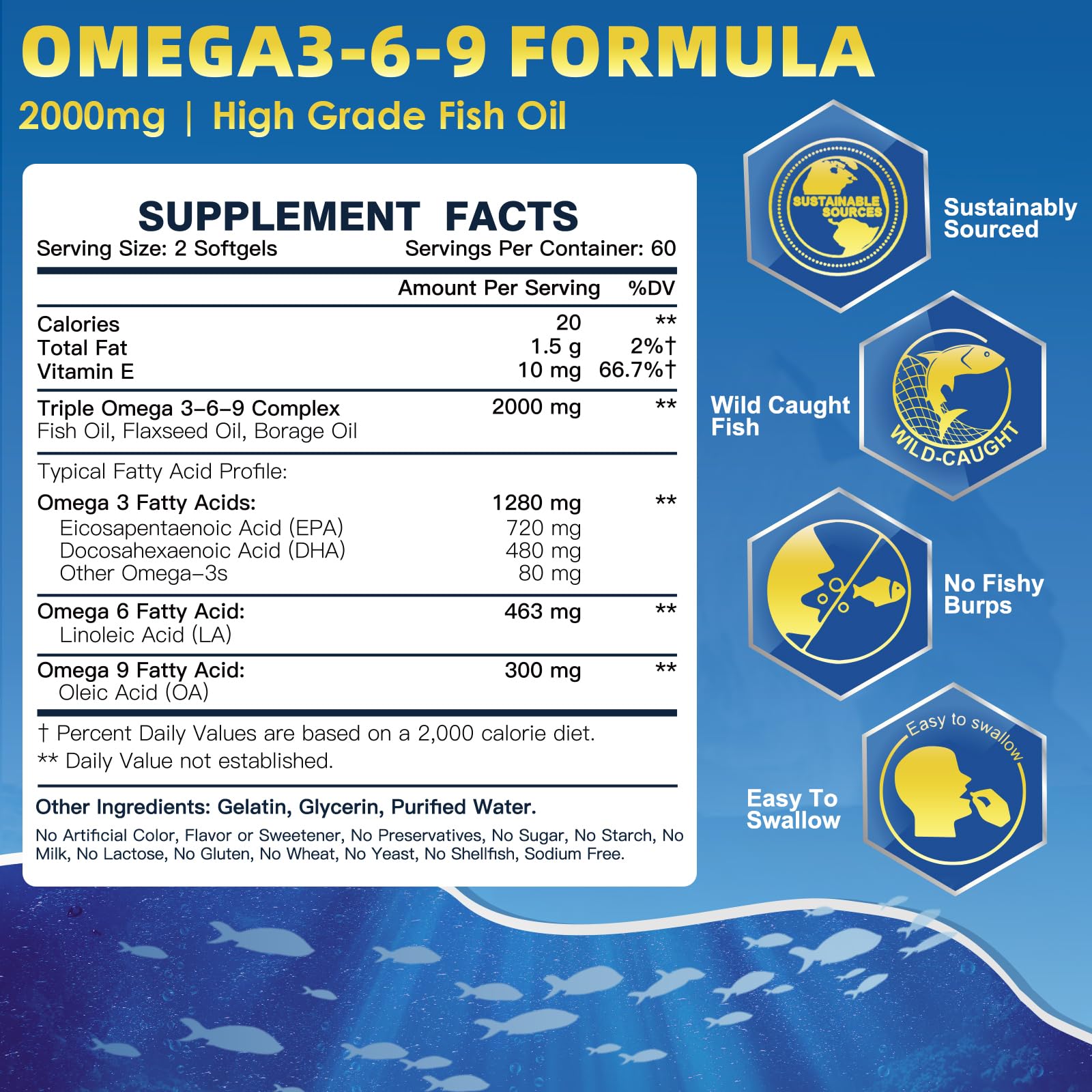DRFOSTER Triple Omega: capsules gélifiees faciles à avaler.