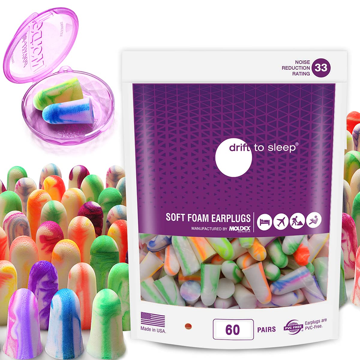 Bouchons d'oreille Moldex Softies pour sommeil, réduction du bruit.