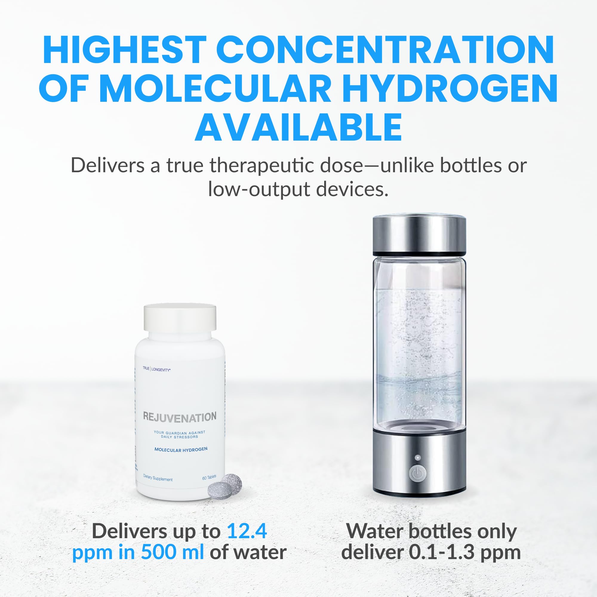 DRINK HRW Rejuvenation : verre d'eau plein, format simple et efficace.
