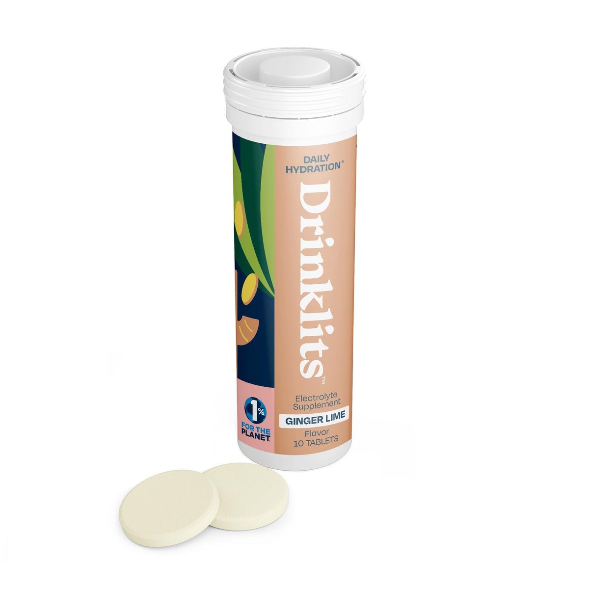 Drinklits tablettes effervescentes gingembre citron vert pour une hydratation rafraîchissante.