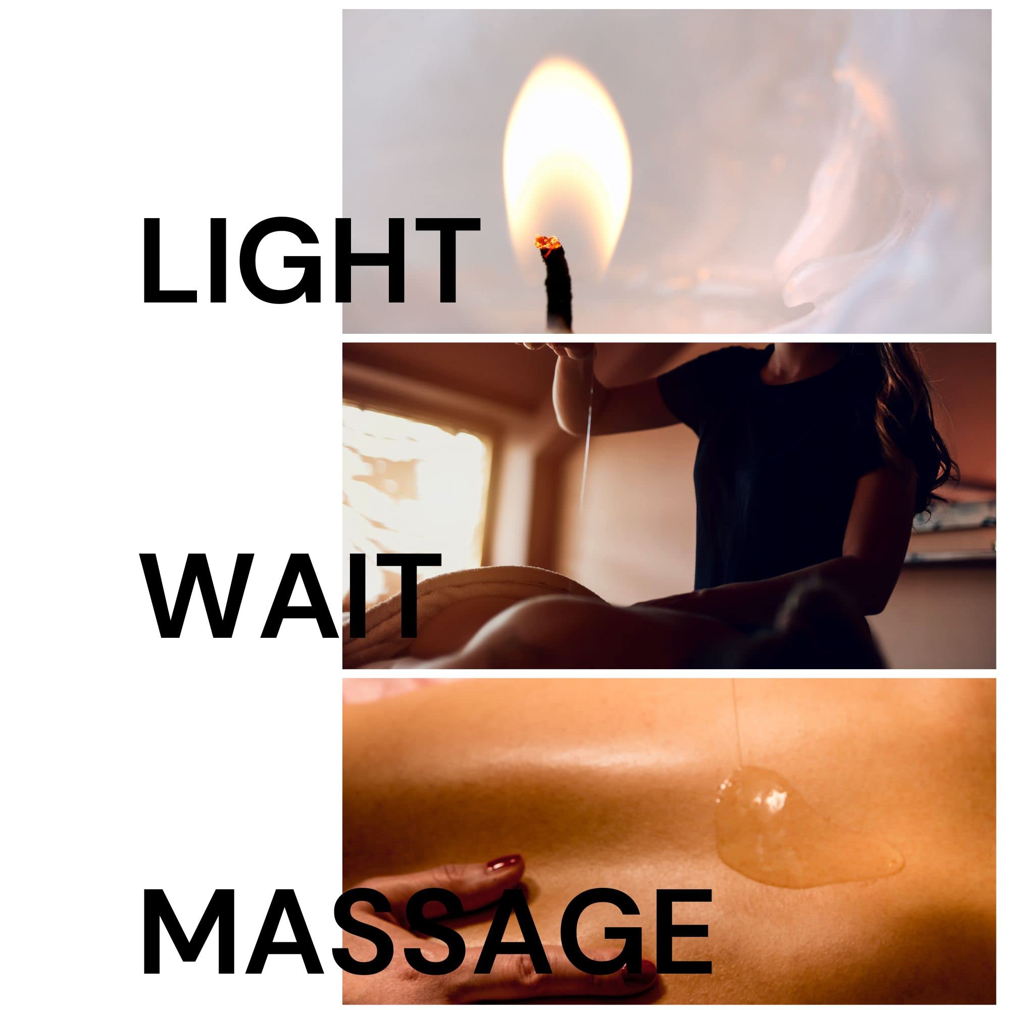 Drip Co Bougie Massage: application douce prête à glisser sur la peau après allumage.