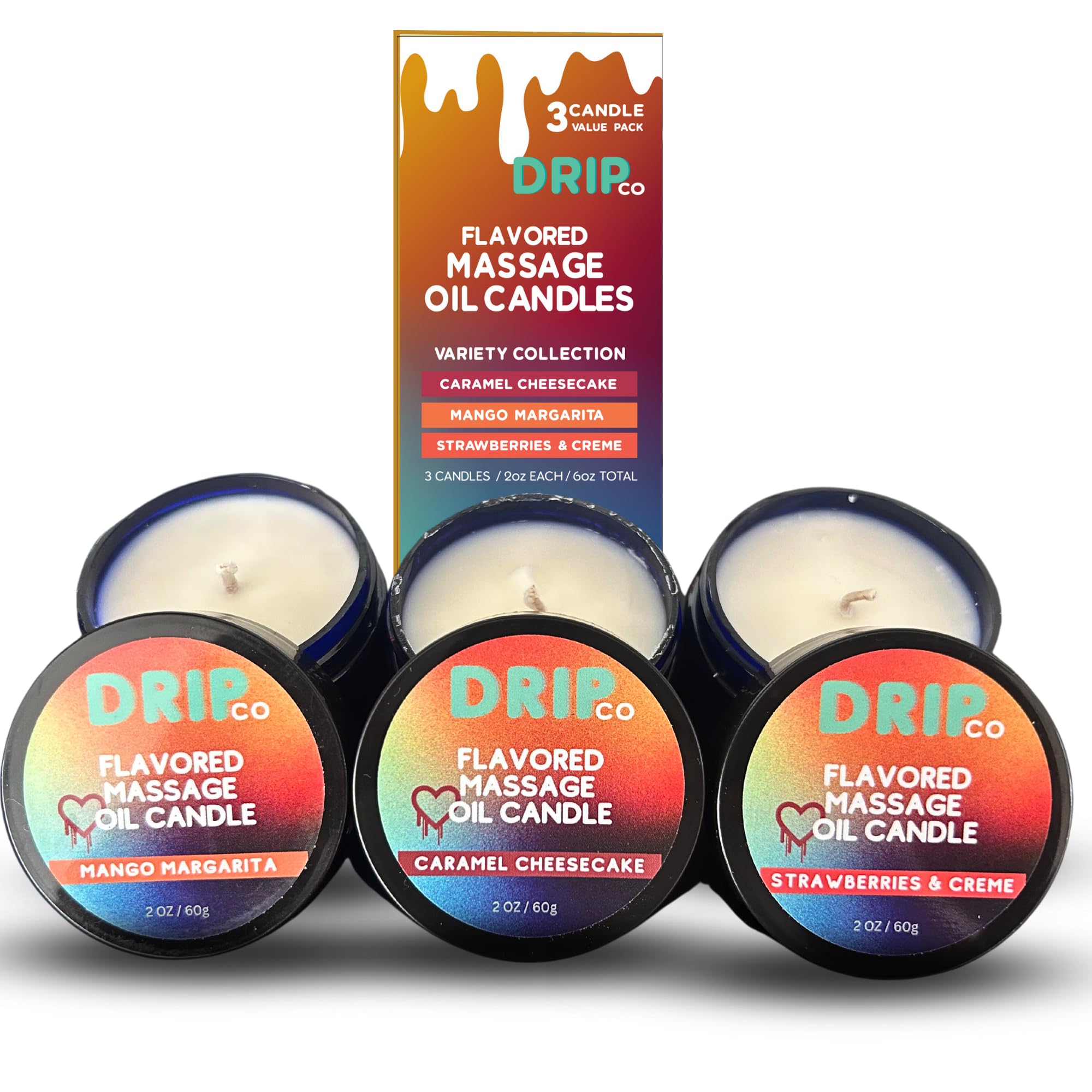 Drip Co Bougie Massage Caramel Cheesecake: parfum gourmand et huile de massage douce.