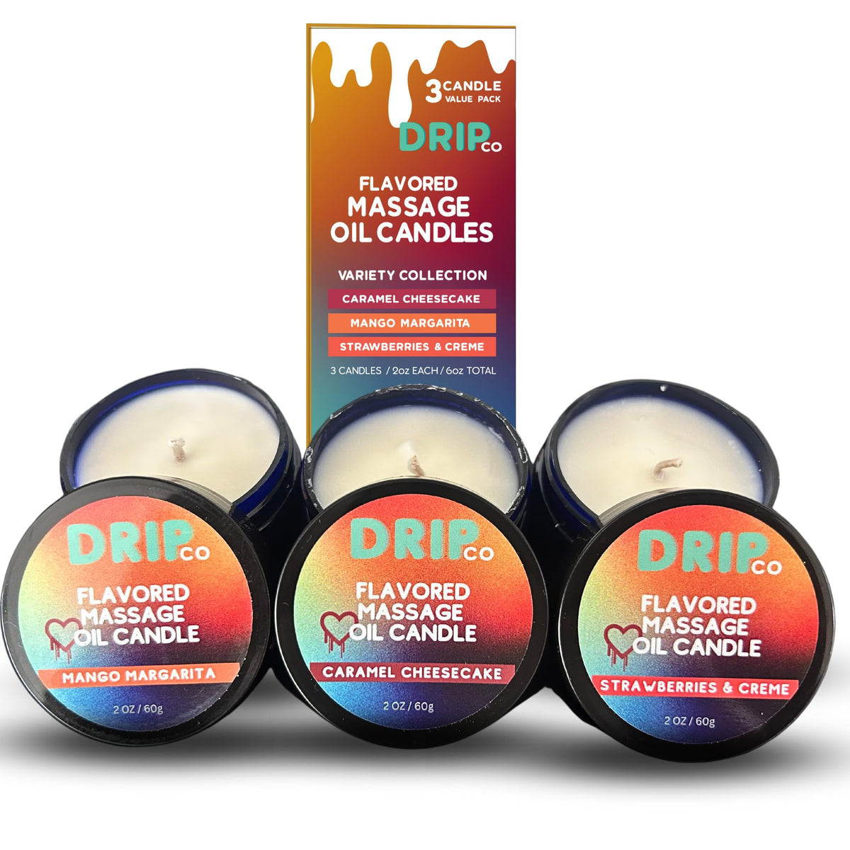 Drip Co Bougie Massage Caramel Cheesecake: parfum gourmand et huile de massage douce.