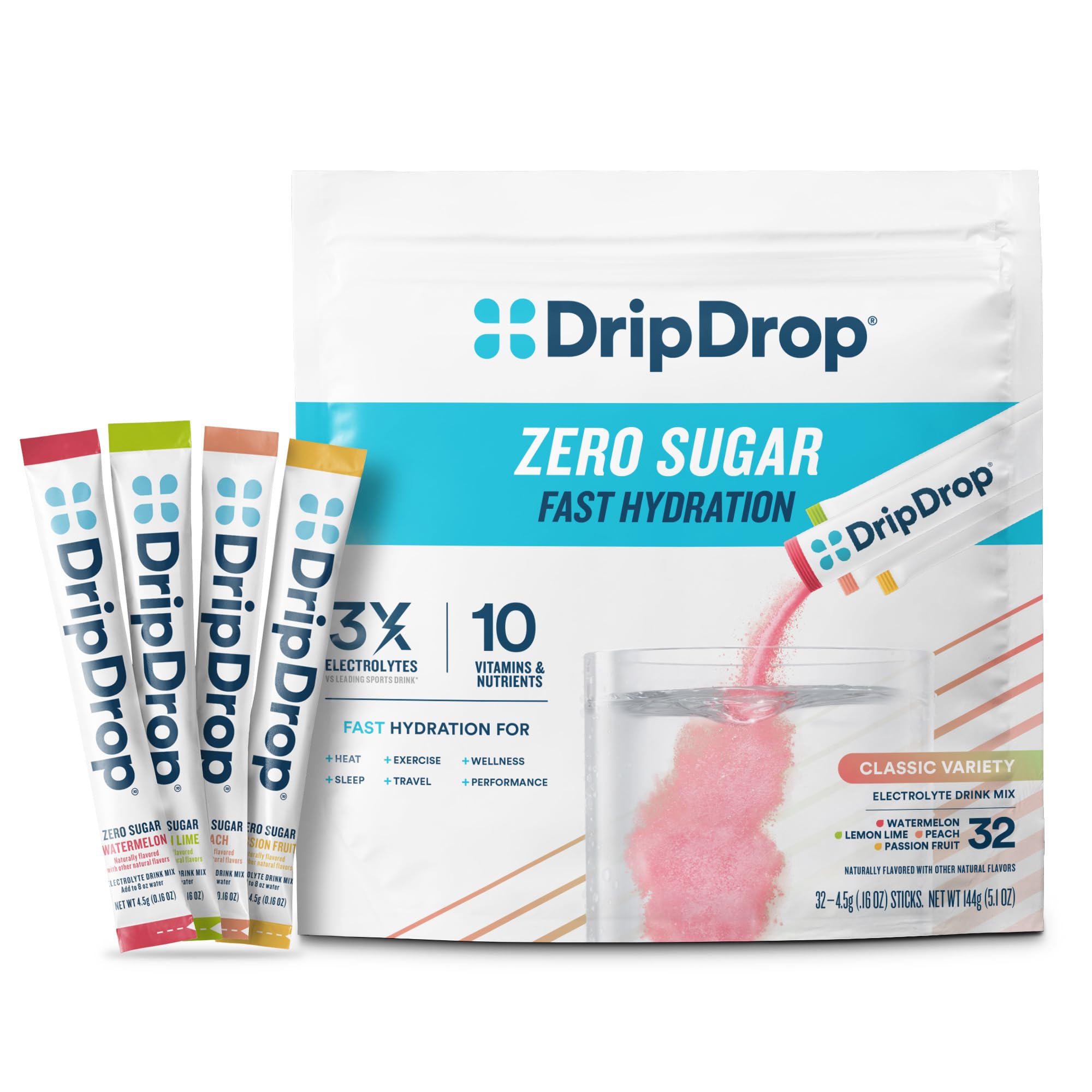 DripDrop emballage des sachets d hydratation sans sucre pratique en déplacement