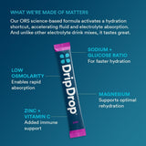 DripDrop Hydration, ingrédients naturels et sans allergènes.