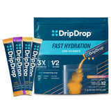 DripDrop sachets électrolytes tropical mangue pour une hydratation rapide pendant l'entraînement.
