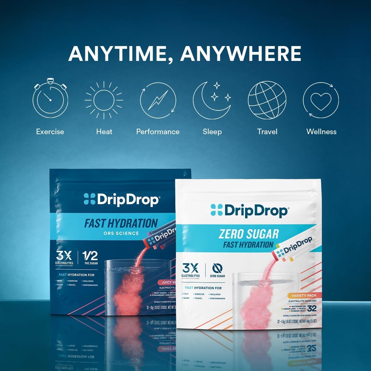 DripDrop Fruit Punch: boisson électrolyte prête à l'emploi.