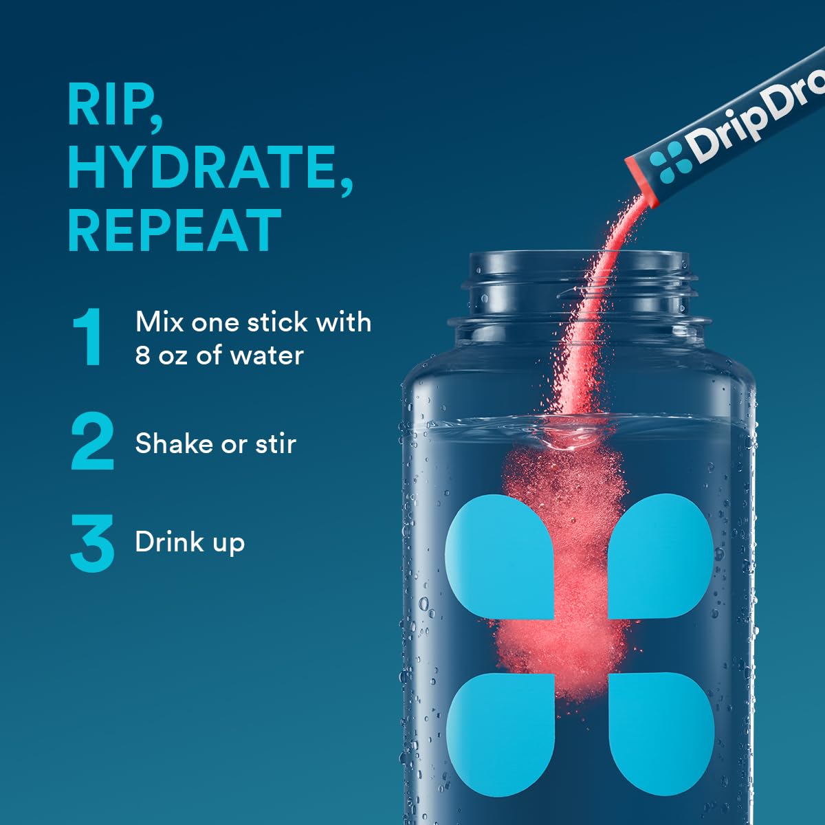 DripDrop Fruit Punch: mélange rafraîchissant et rapide.