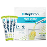 Sachets DripDrop d'hydratation citron-lime prêt à être utilisés après l'effort.