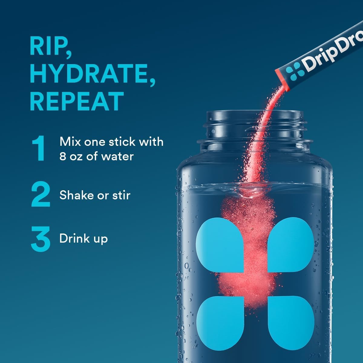 DripDrop raisin – sachet d'électrolytes pour réhydrater après l'effort.