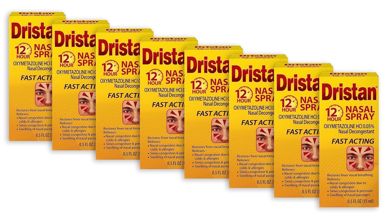 Dristan pulvérisateur nasal, bouteille de 0,50 oz, usage pratique pour la congestion.