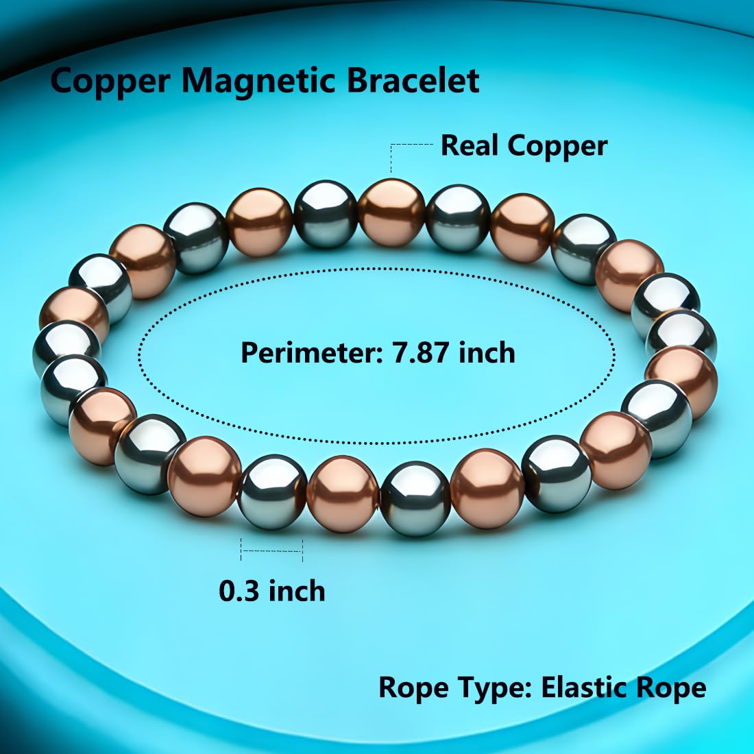 Drkao bracelet cuivre ajustable pour homme et femme, ajustement facile