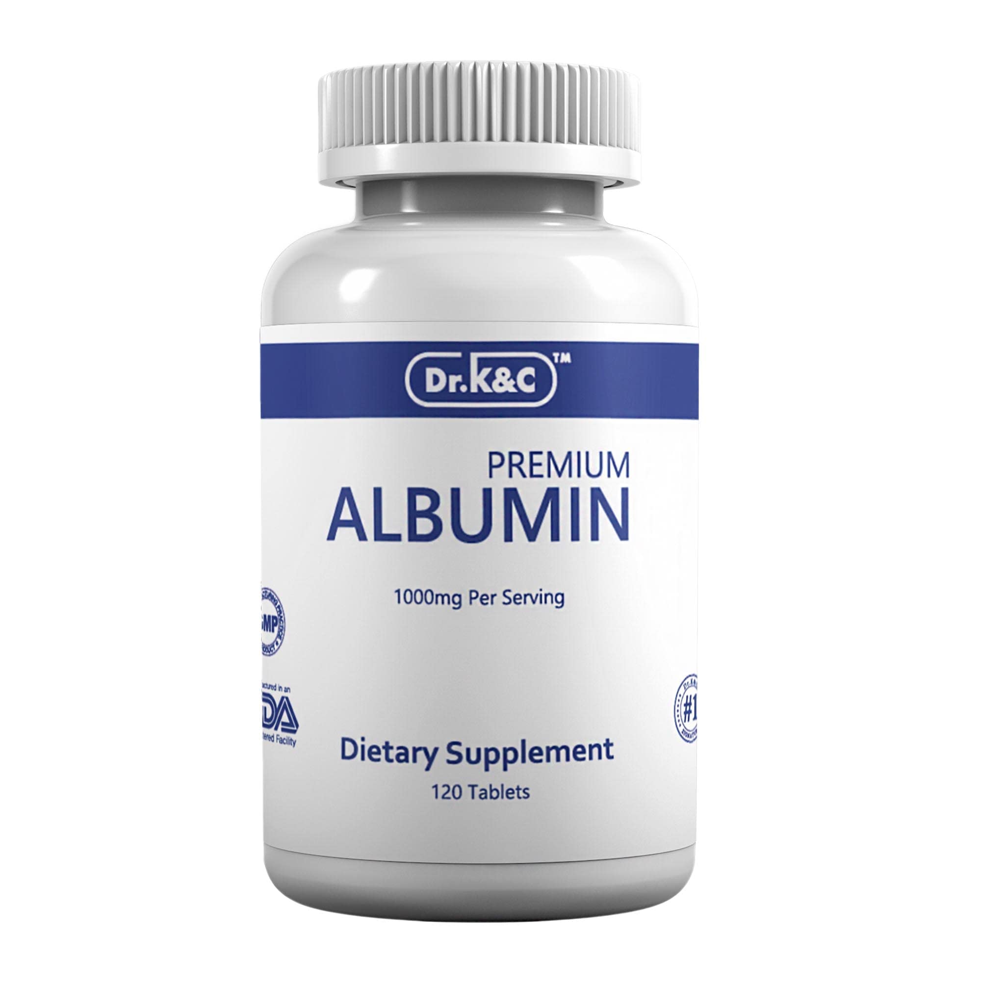 Dr.K&C Premium Albumin – boîte et flacon visibles, énergie potentielle.