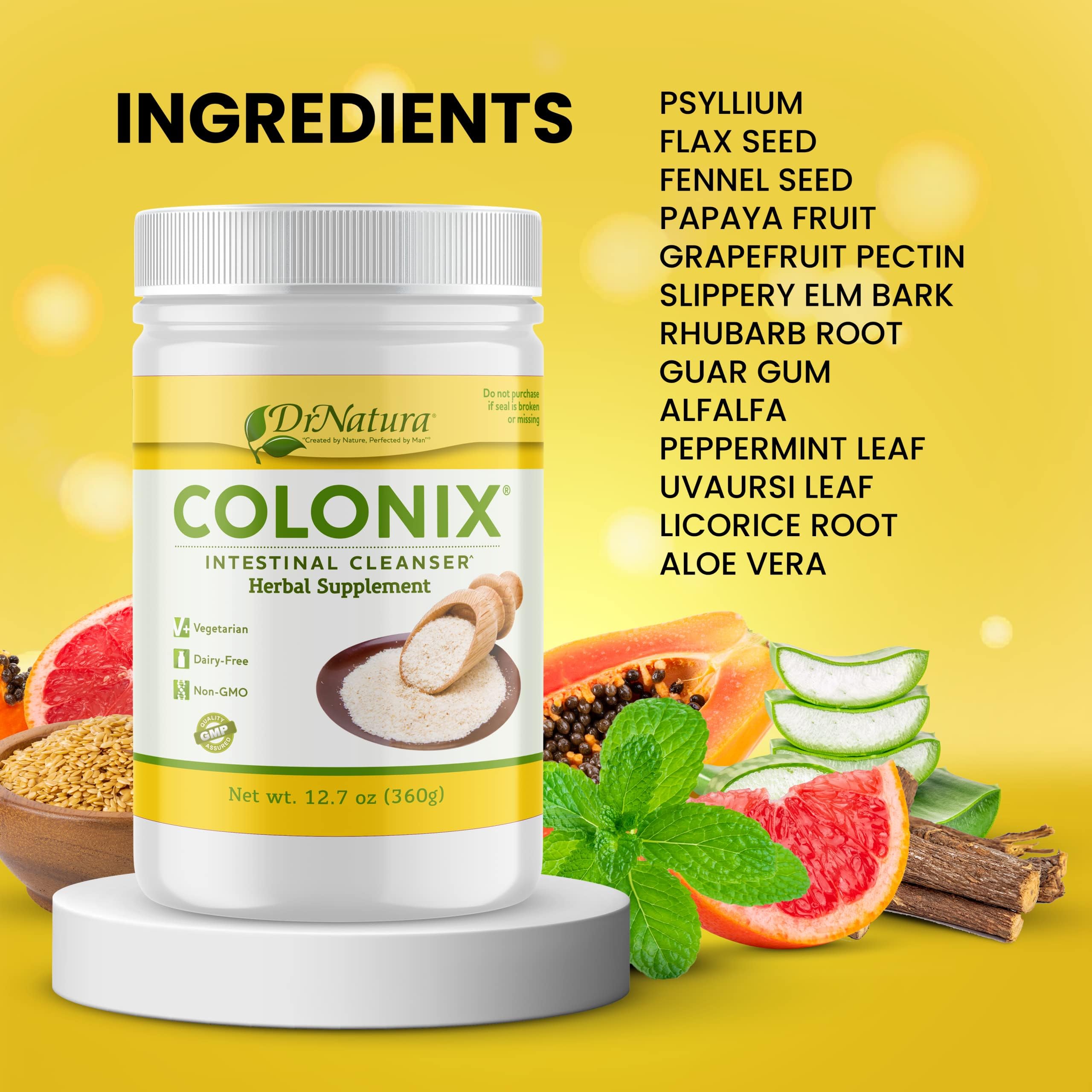Ensemble d’herbes DrNatura Colonix illustrant la base végétale du produit.