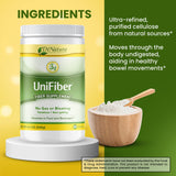 DrNatura Unifiber, étiquette sans gluten et pour divers régimes.