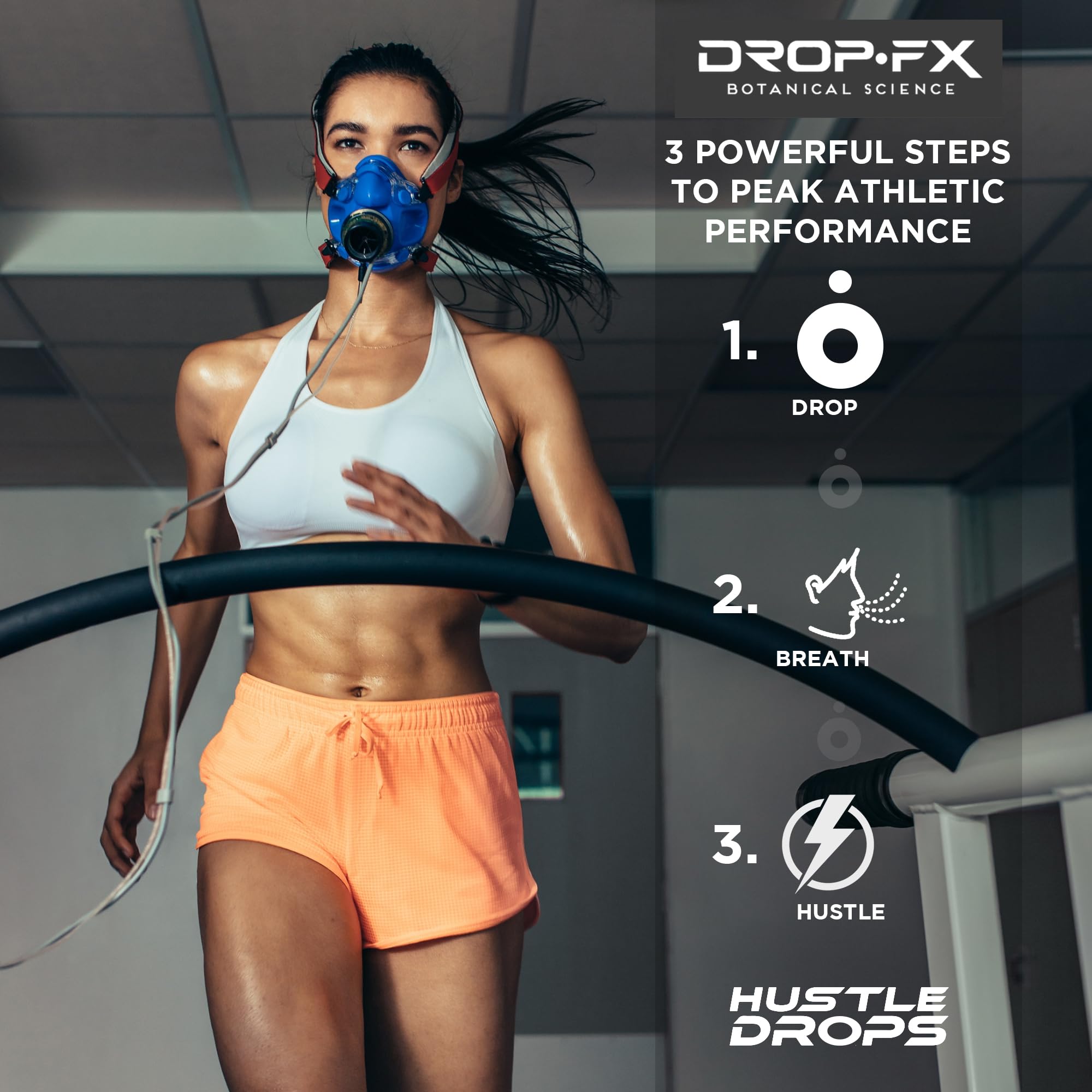 DROP FX Hustle Drops – inhalation menthe-poivrée claire et efficace.
