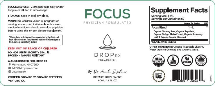 DropRx Focus – flacon portable: format pratique à emporter.
