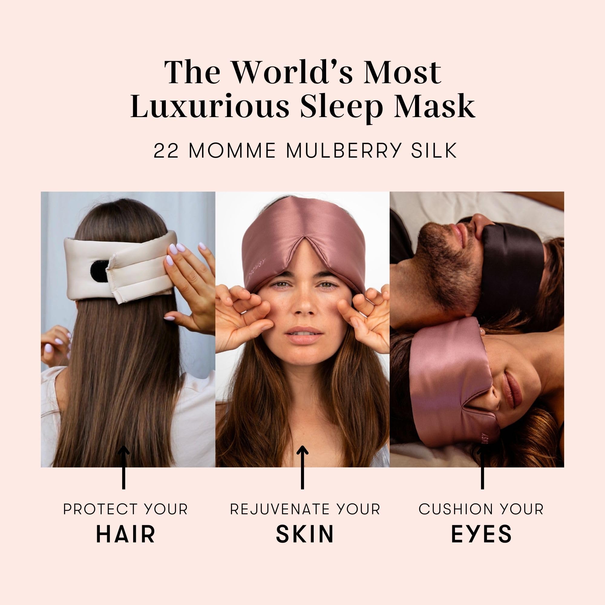 Masque Drowsy – protection peau et cheveux grâce à la soie douce.