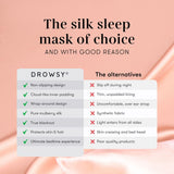 Masque Drowsy – sangles réglables et bande large assurent le maintien durant la nuit.