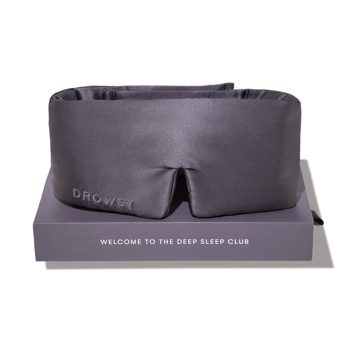 Drowsy masque soie Lumiere-de-lune-ombre : emballage élégant pour cadeau bien-être nocturne.