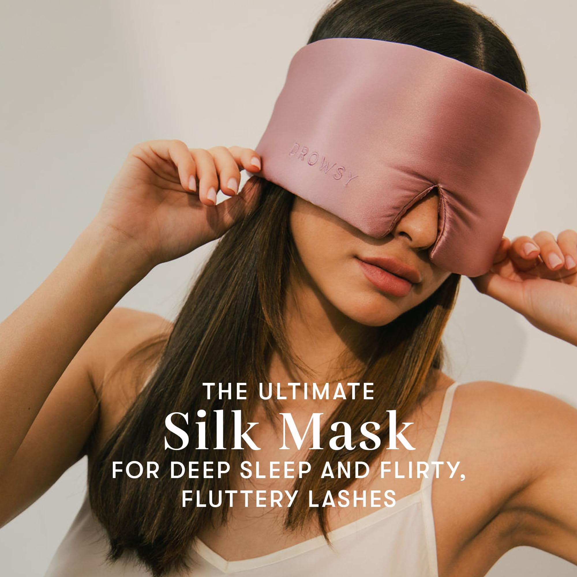 Masque Drowsy en soie offre obscurité totale pour un repos profond.