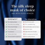 Drowsy masque en soie avec rembourrage moelleux pour sommeil profond