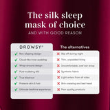 Drowsy masque sommeil soie ajustable: s'adapte à toutes tailles de tête.