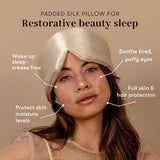 Drowsy masque sommeil soie blocage lumière intègre: obscurité totale sans pression.