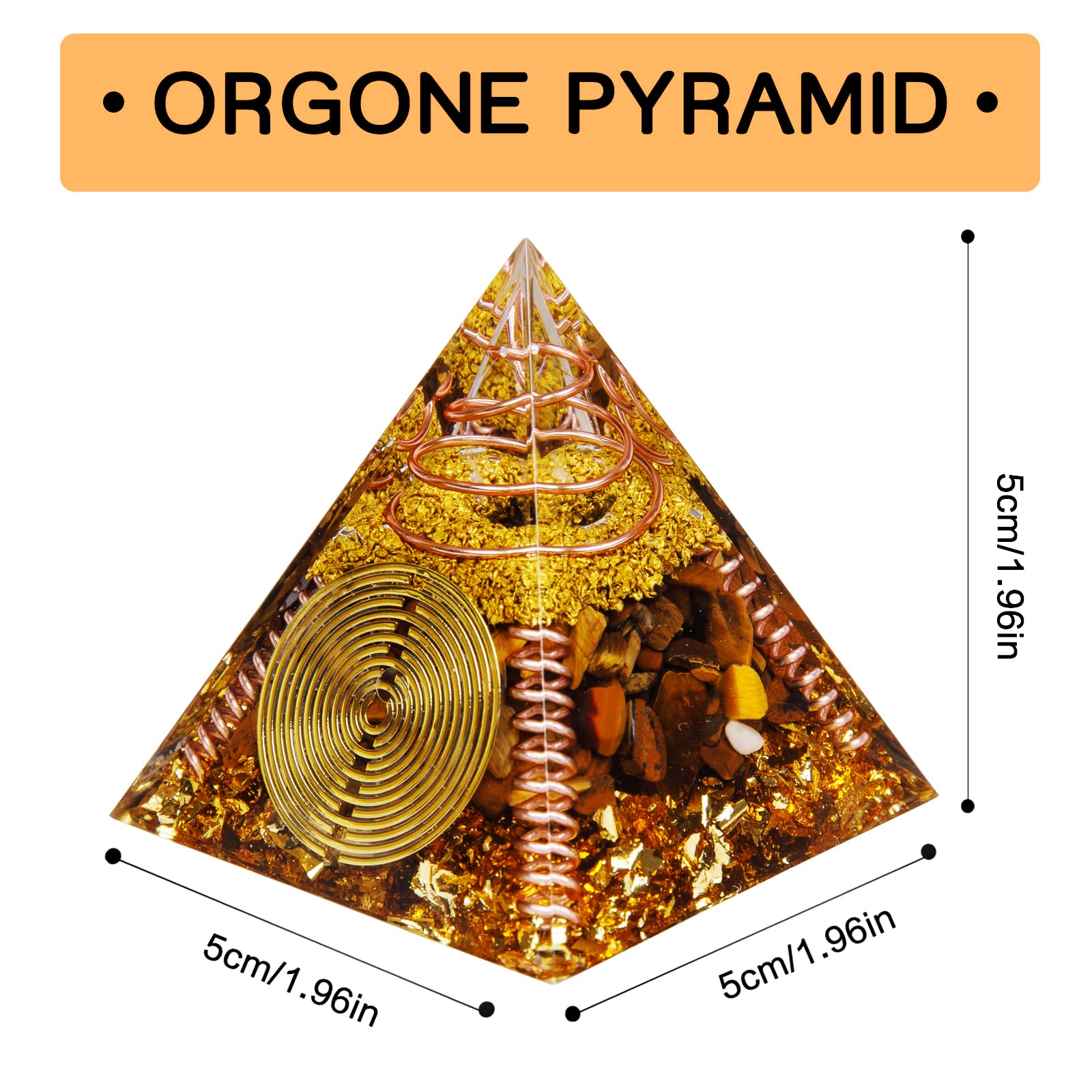 DRTMLY pyramide orgone avec bobines cuivre, artisanat et énergie concentrée.