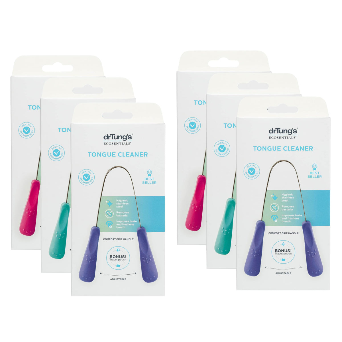 drTung's gratte-langue en acier inoxydable avec poignée confort pour une haleine plus fraîche