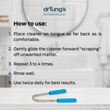 DrTung's grattoir-langue-utilisation-rapide – nettoyage rapide en quelques secondes