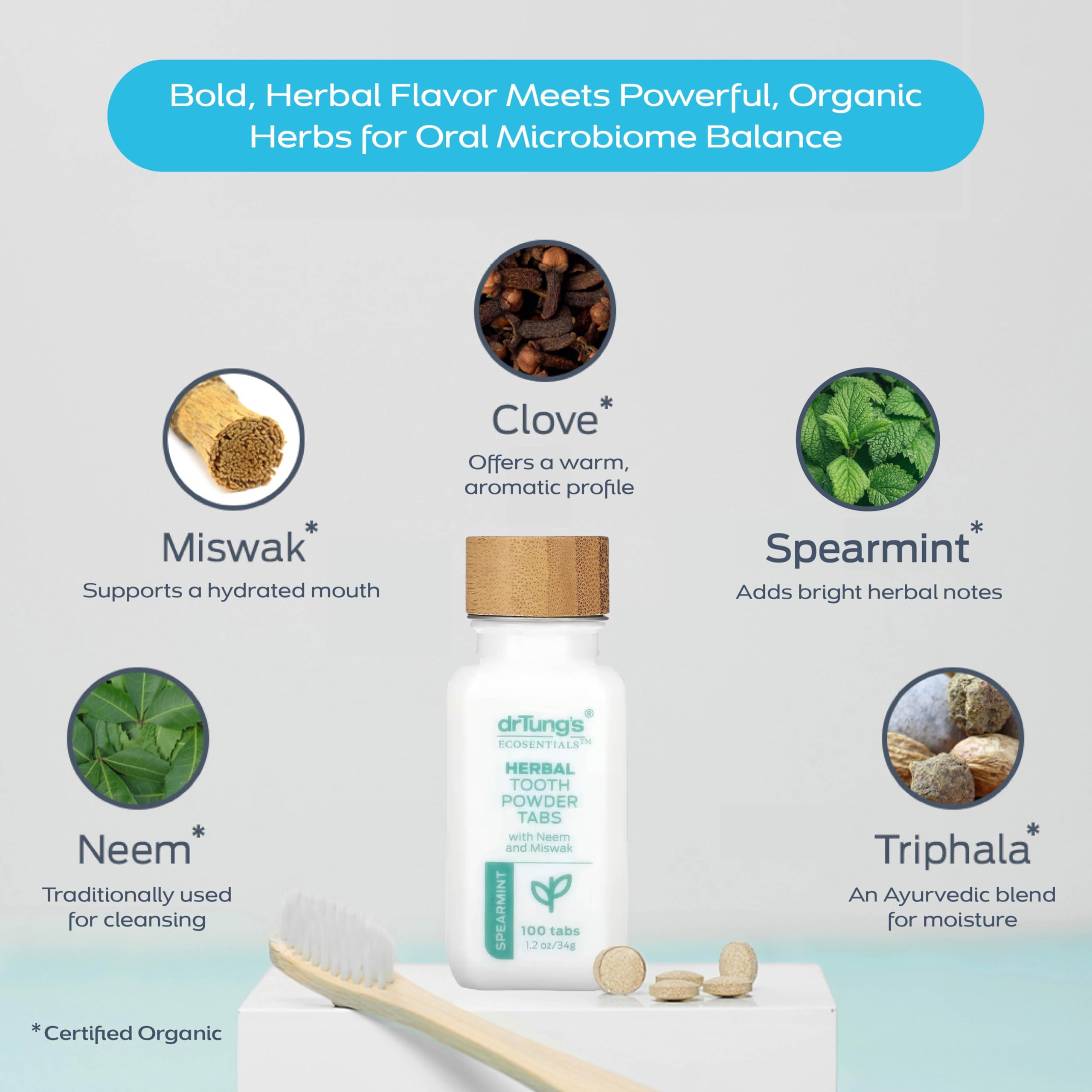 drTung's tablettes neem miswak hydratation buccale