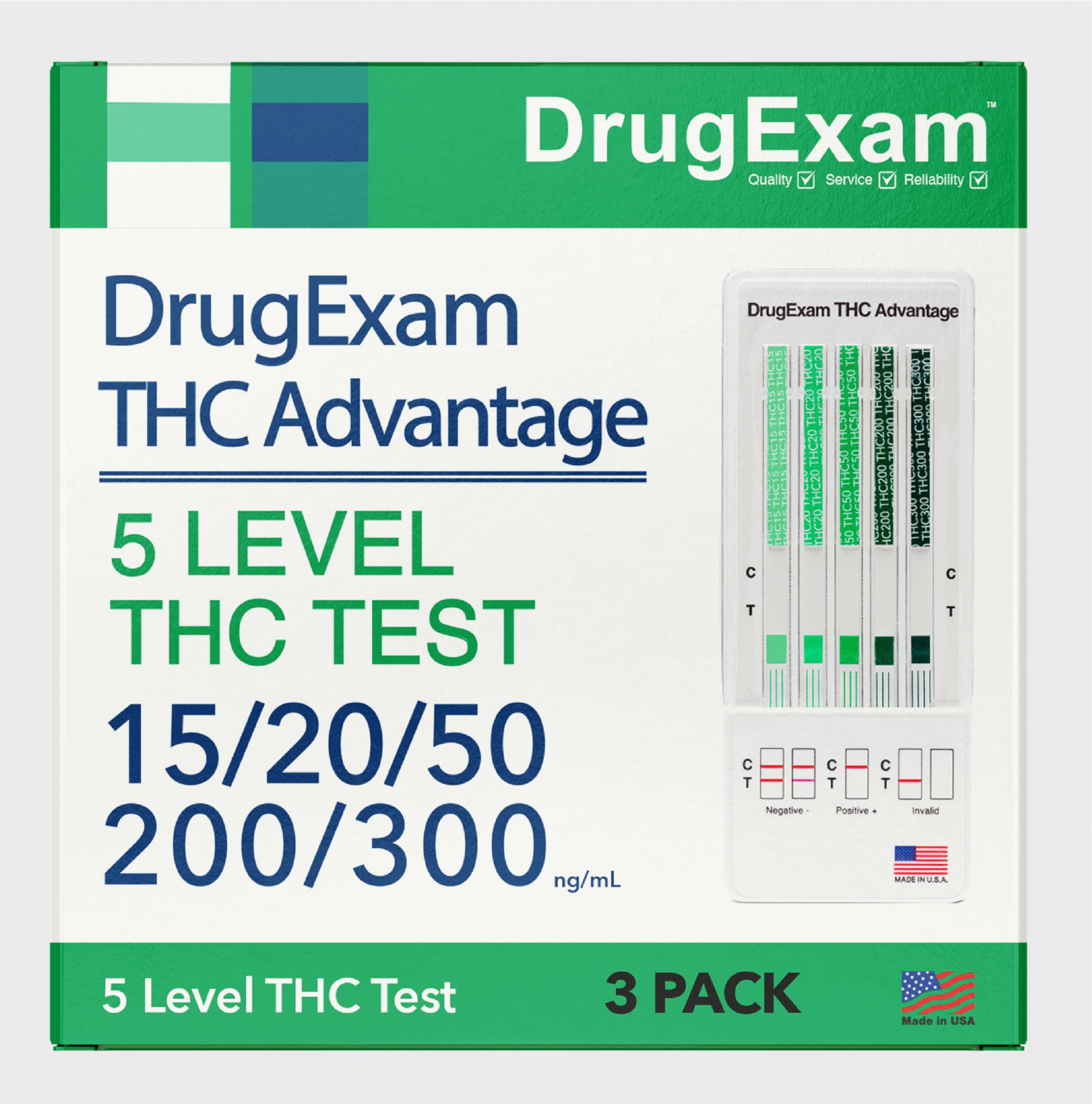 DrugExam multi-test-drogues-urine: évaluation rapide du THC dans l'urine.