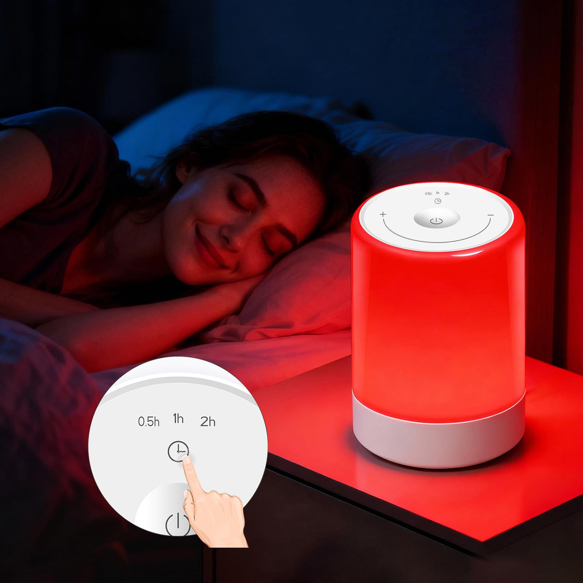 DSJGB Lumière rouge 670 nm pour le sommeil, ambiance apaisante.