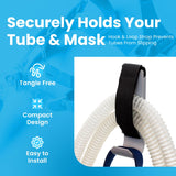 DTLgear CPAP Tube Holder avec crochet pour masque, rangement pratique et facile.