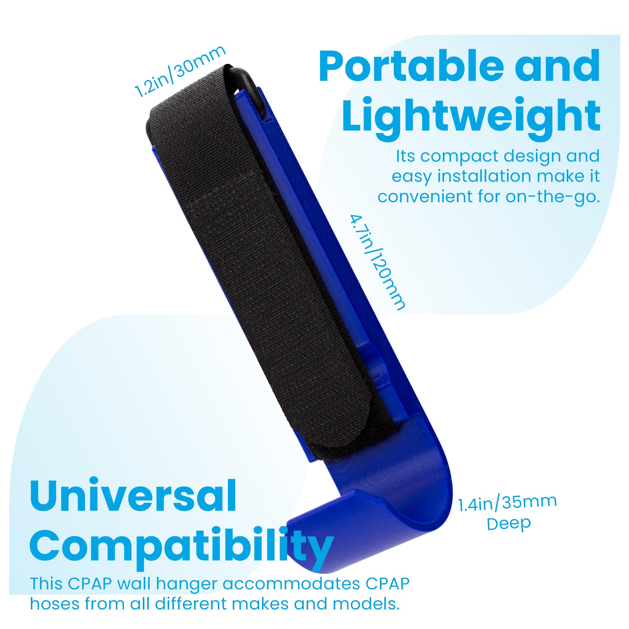DTLgear CPAP Tube Holder design compact pour voyage, rangement léger et portable.