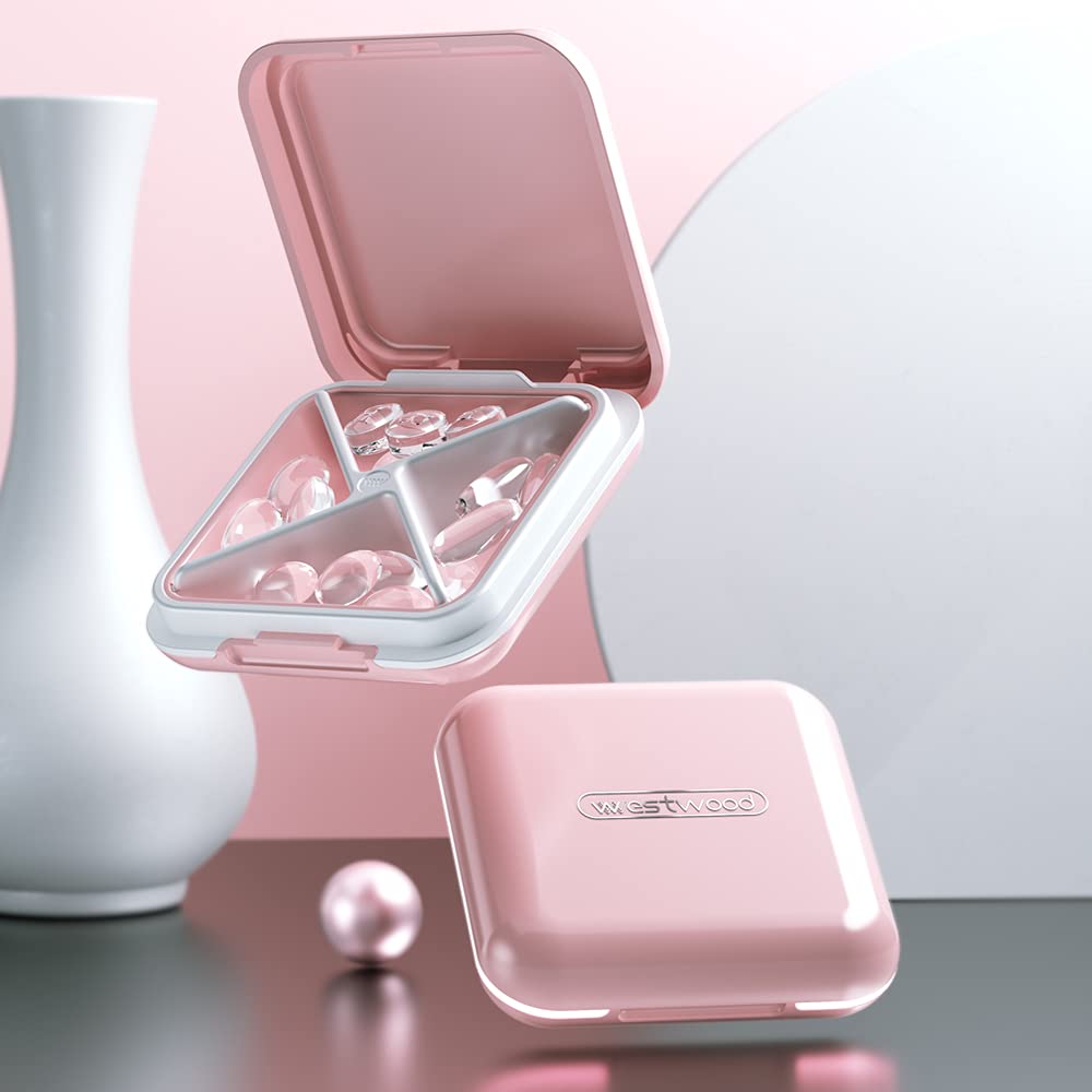 Dtouayz etui-pilules etanche rose: protege vos comprimés en voyage ou à la plage.