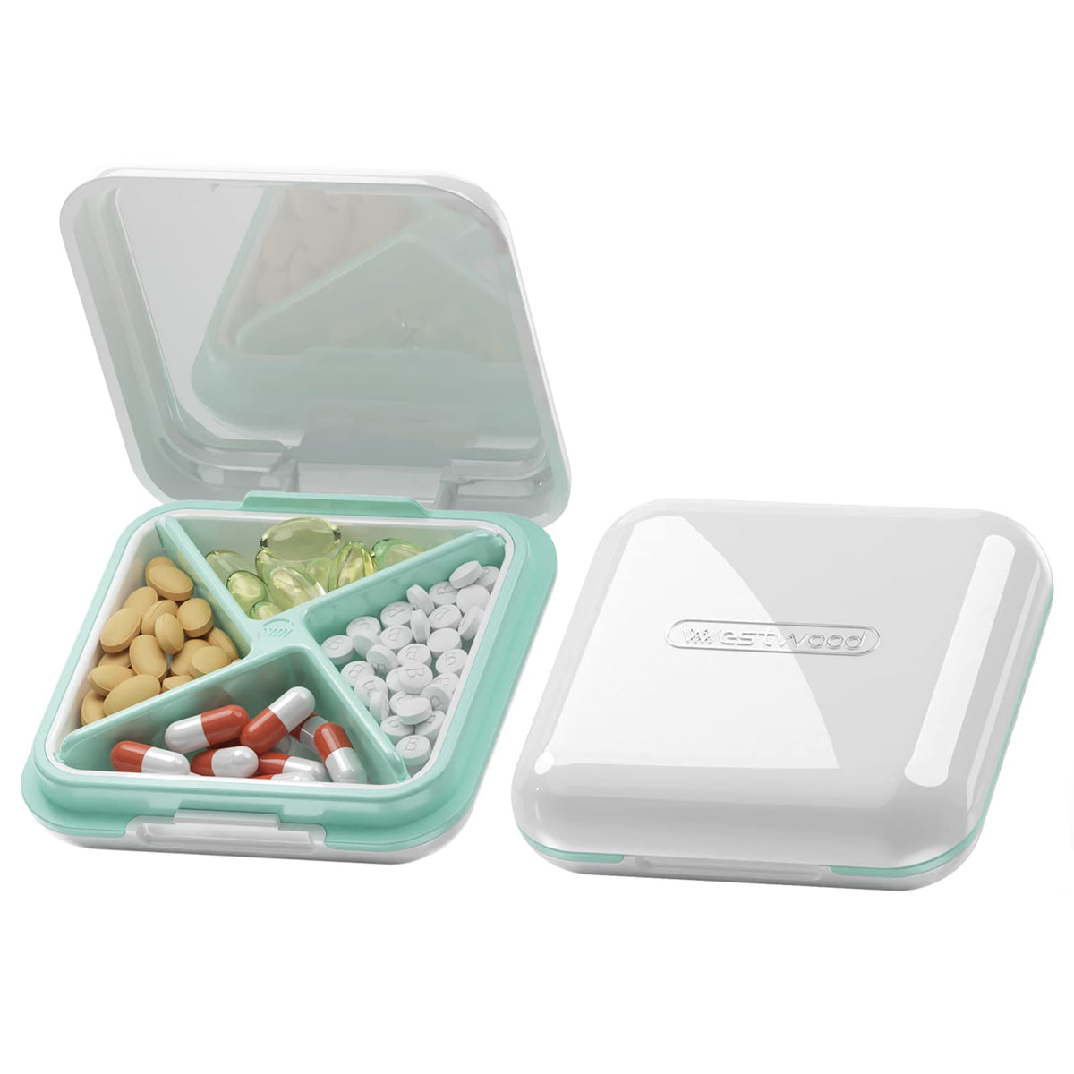 DUBSTAR étui pilules étanche et portable, pratique pour voyages et poche.