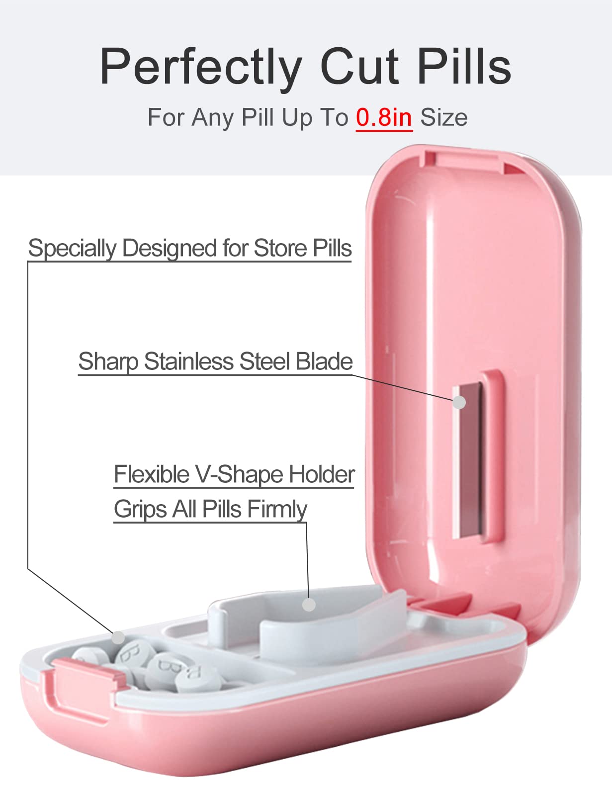 DUBSTAR étui-stockage rose, rangement pratique de 4 à 10 pilules.