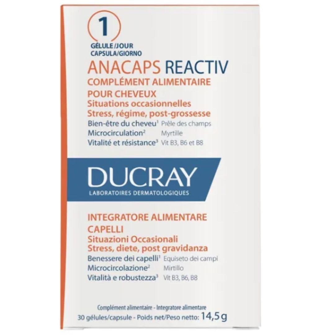 Ducray ANACAPS REACTIV – bouteille pratique pour un complément quotidien.